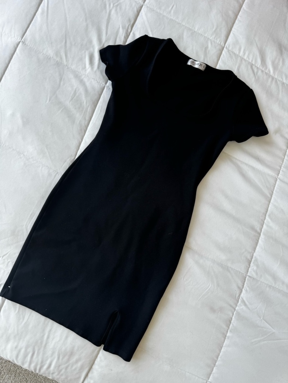 Black Short Sleeve Bodycon Dress
